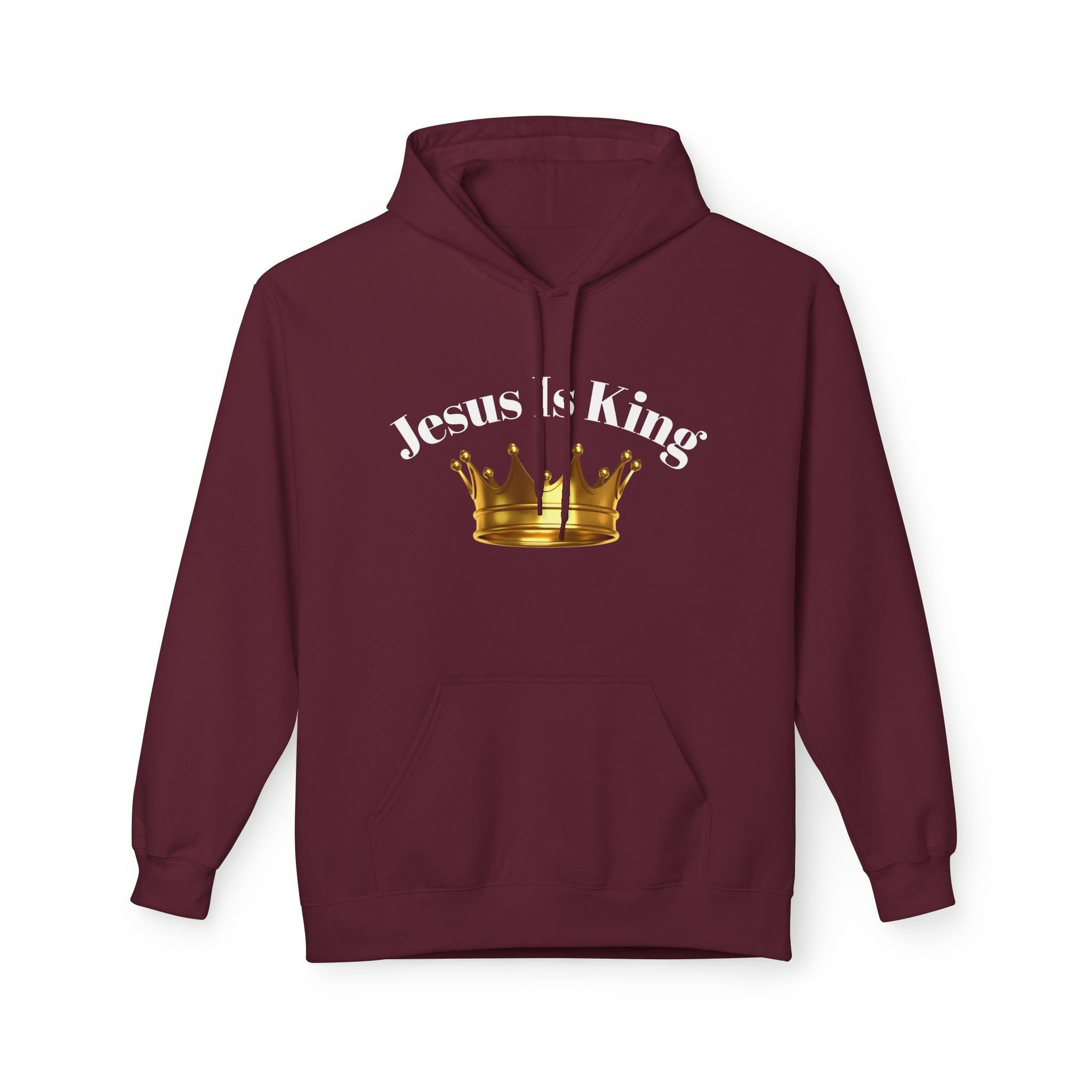 Jesus Is King Crown Hoodie | Unisex Hooded Sweatshirt for Faith, Christian Gifts, Church Wear, Inspirational Apparel