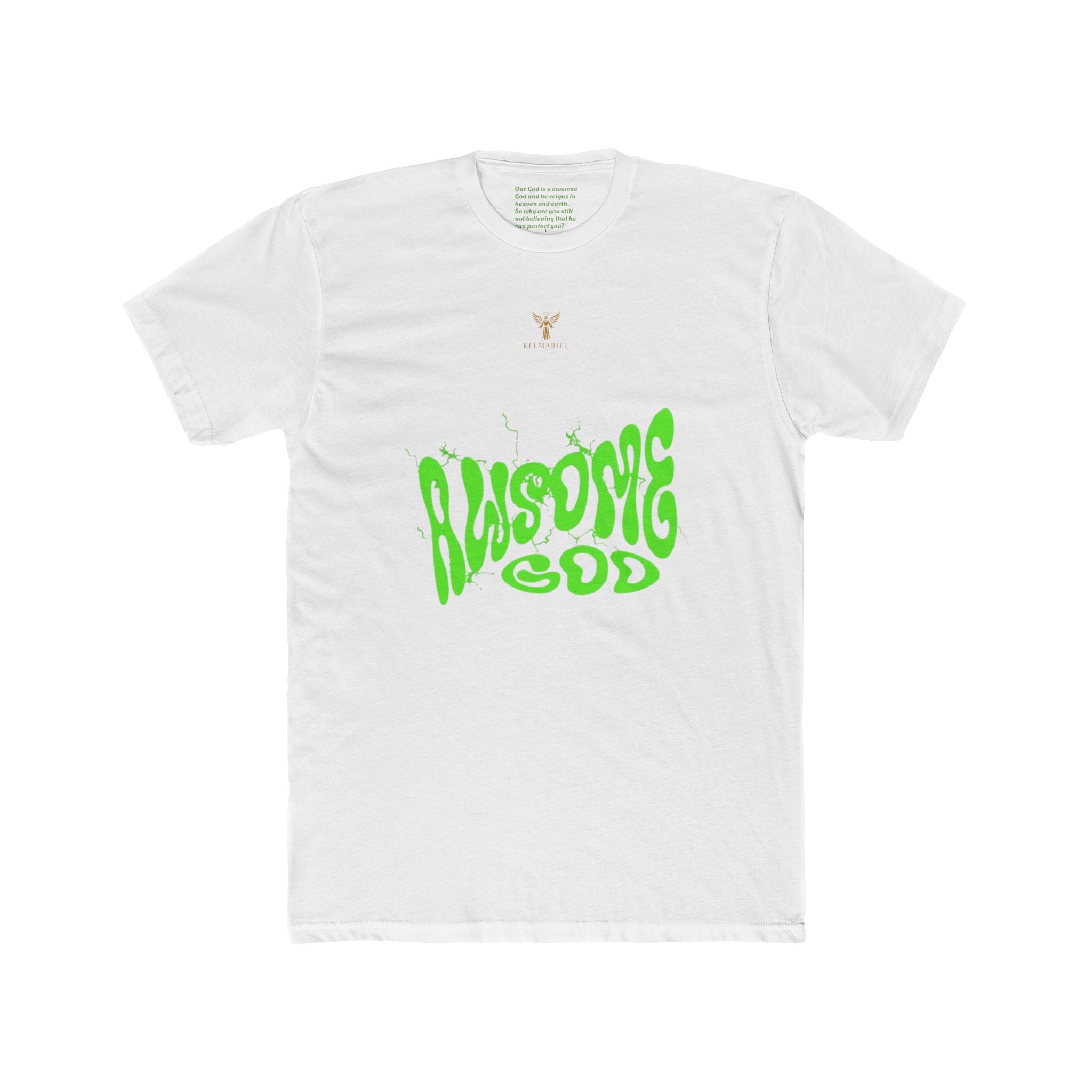 Unisex Cotton Crew Tee with 'Awesome God' Design, Fun Casual Shirt, Gift for Friends, Church Events, Everyday Wear