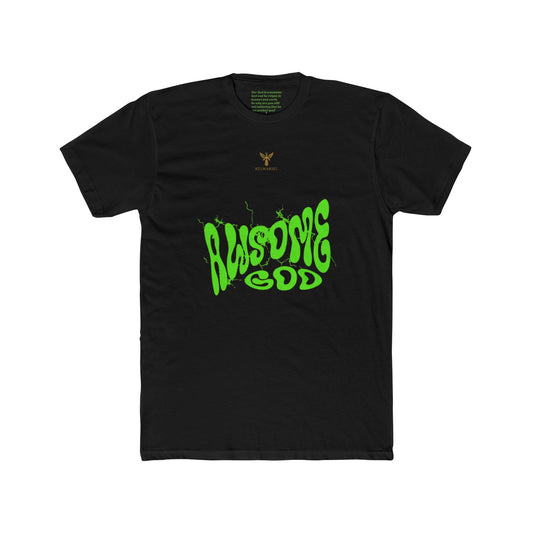 Unisex Cotton Crew Tee with 'Awesome God' Design, Fun Casual Shirt, Gift for Friends, Church Events, Everyday Wear