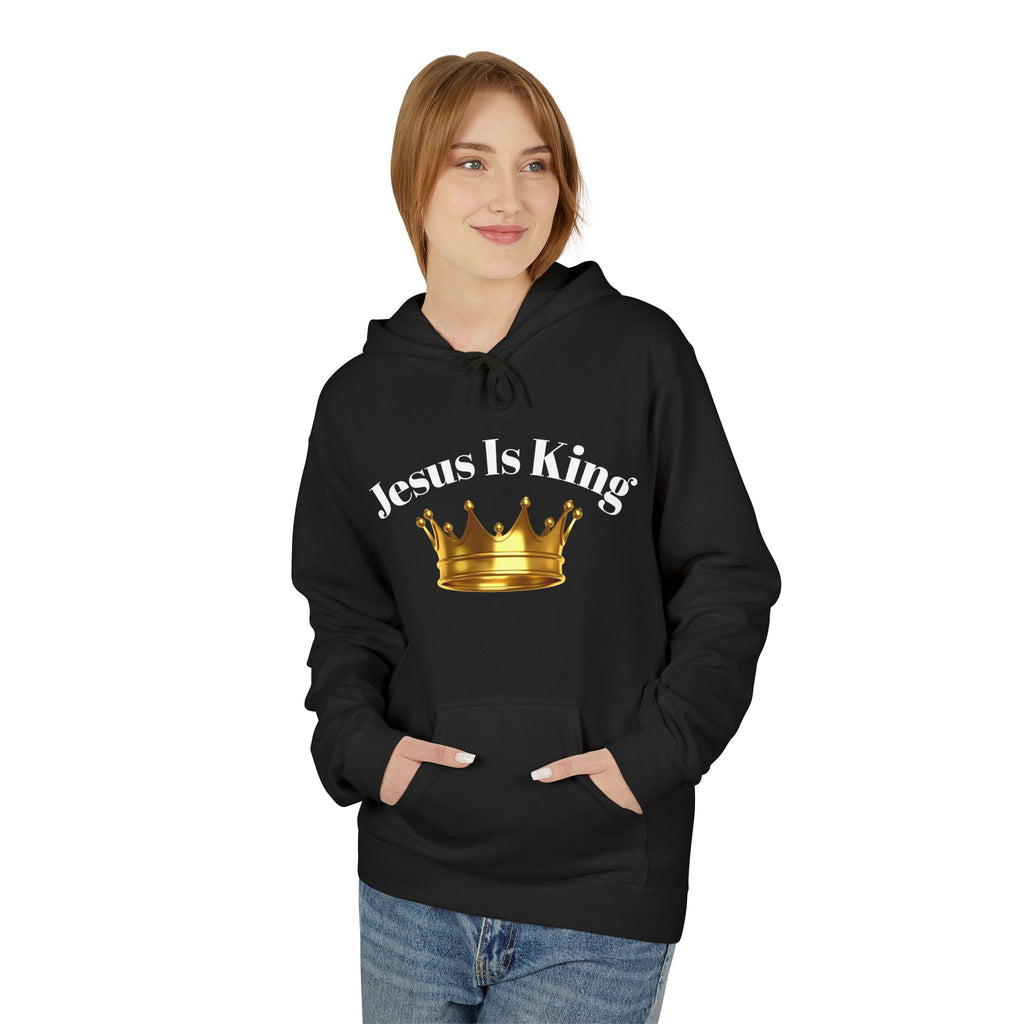 Jesus Is King Crown Hoodie | Unisex Hooded Sweatshirt for Faith, Christian Gifts, Church Wear, Inspirational Apparel
