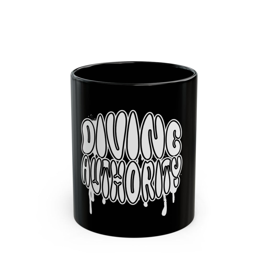 Divine Authority Black Mug | Unique Coffee Cup for Creative Souls, Inspirational Gift, Art Lover's Mug, Stylish Drinkware, 11oz or 15oz