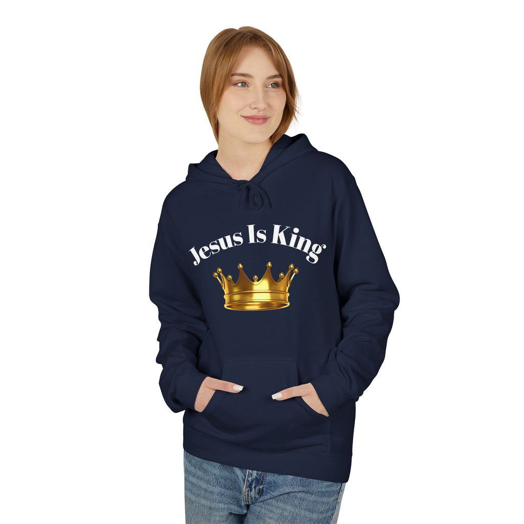 Jesus Is King Crown Hoodie | Unisex Hooded Sweatshirt for Faith, Christian Gifts, Church Wear, Inspirational Apparel