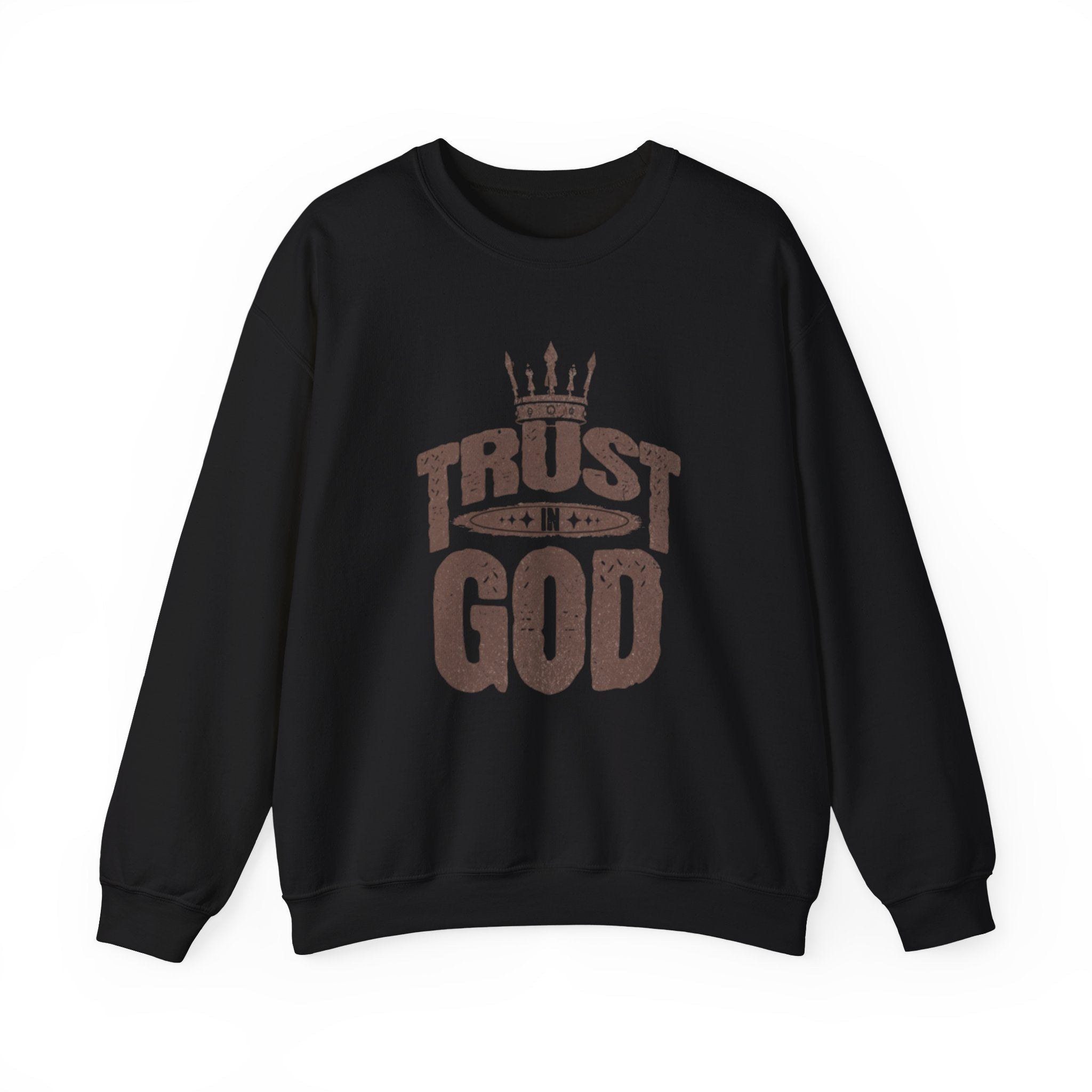 Trust God Crewneck Sweatshirt, Inspirational Sweatshirt, Unisex Gift, Casual Wear, Faith-Based Apparel, Cozy Layer