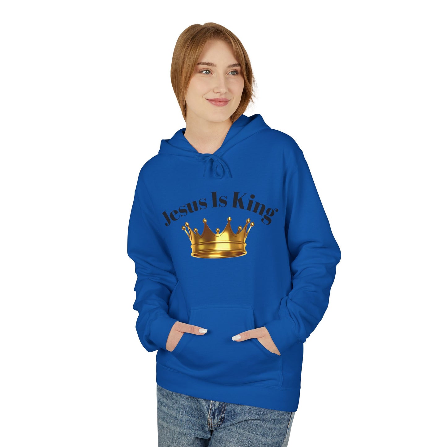Jesus Is King Crown Hoodie | Unisex Hooded Sweatshirt for Faith, Christian Gifts, Church Wear, Inspirational Apparel