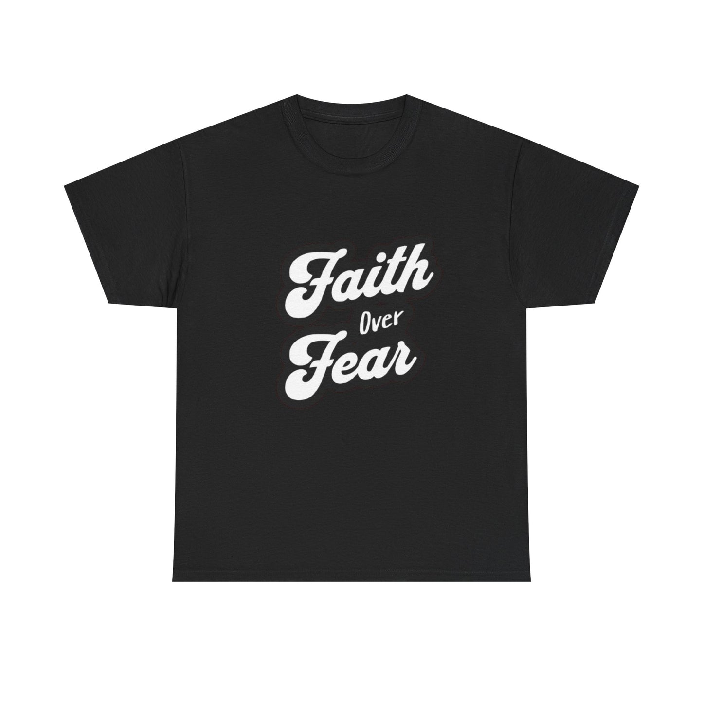Faith Over Fear Unisex Heavy Cotton Tee - Inspirational Shirt, Motivational Apparel, Casual Wear, Gift for Teens, Spiritual T-Shirt