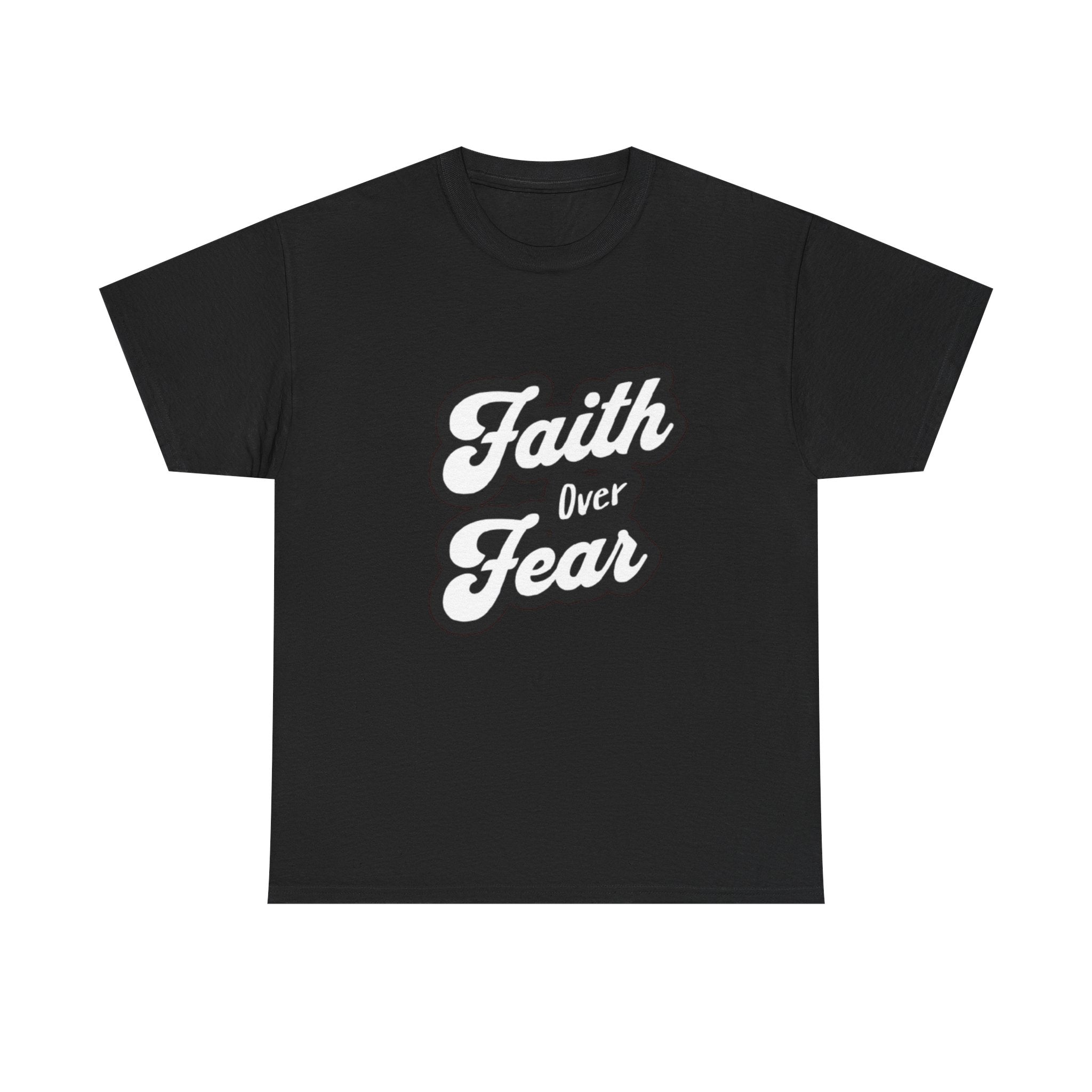 Faith Over Fear Unisex Heavy Cotton Tee - Inspirational Shirt, Motivational Apparel, Casual Wear, Gift for Teens, Spiritual T-Shirt