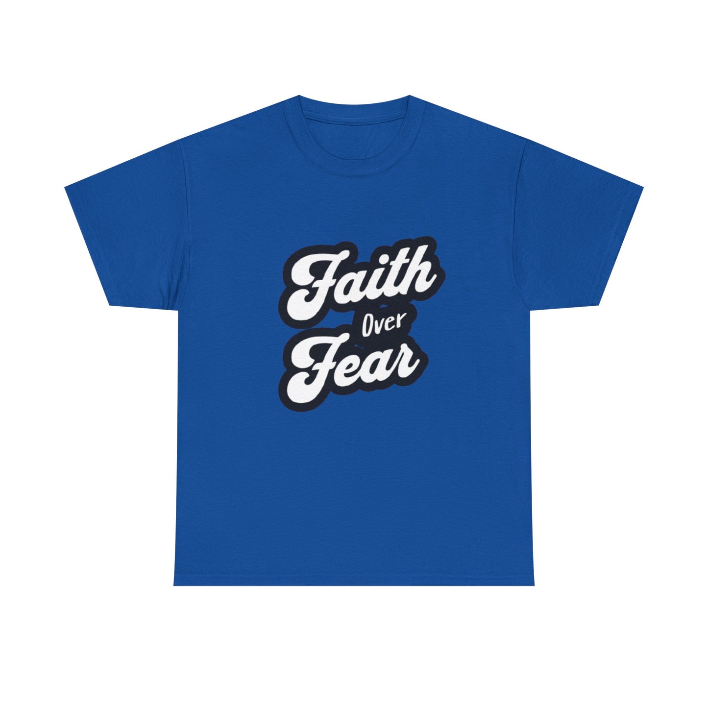 Faith Over Fear Unisex Heavy Cotton Tee - Inspirational Shirt, Motivational Apparel, Casual Wear, Gift for Teens, Spiritual T-Shirt