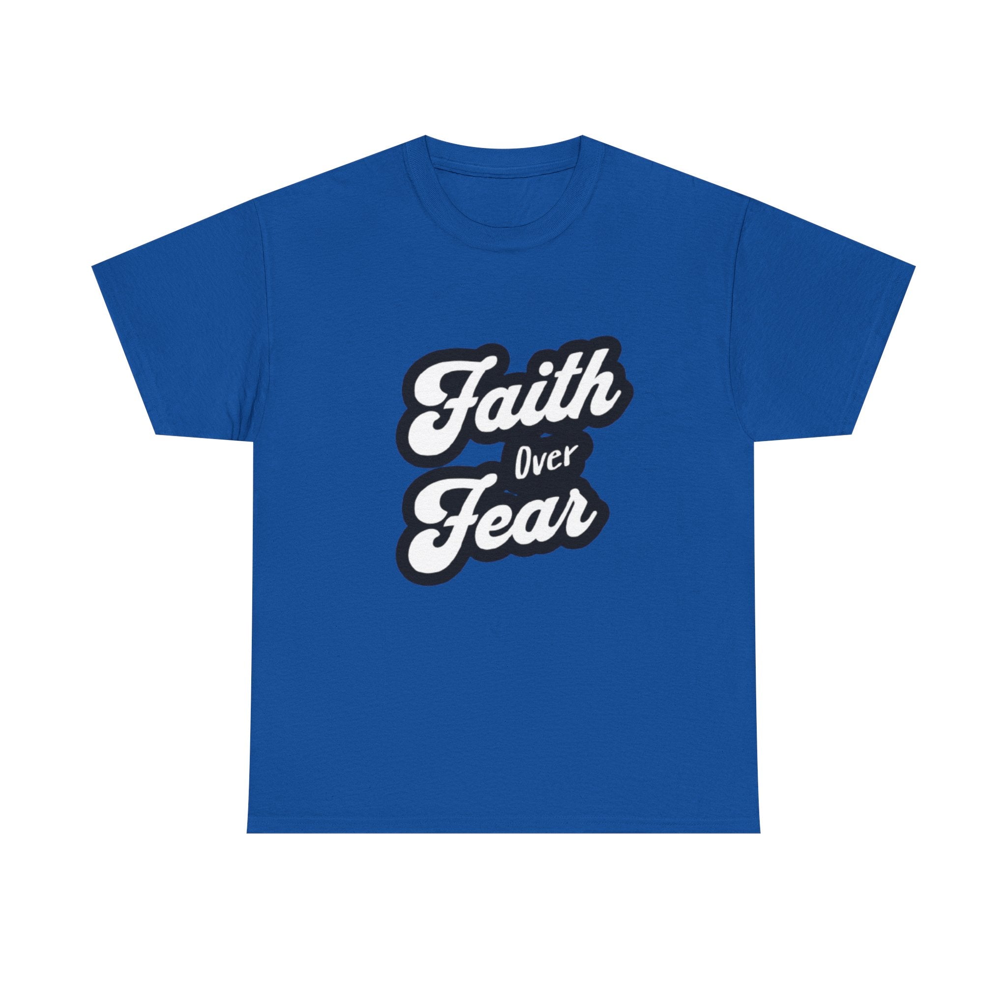 Faith Over Fear Unisex Heavy Cotton Tee - Inspirational Shirt, Motivational Apparel, Casual Wear, Gift for Teens, Spiritual T-Shirt