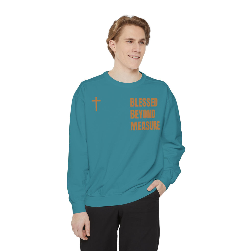 Blessed Beyond Measure Sweatshirt — Christian Cross Faith Pullover