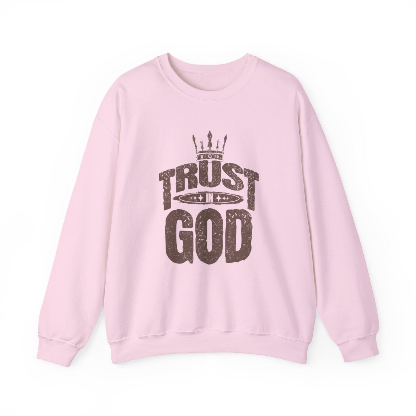 Trust God Crewneck Sweatshirt, Inspirational Sweatshirt, Unisex Gift, Casual Wear, Faith-Based Apparel, Cozy Layer
