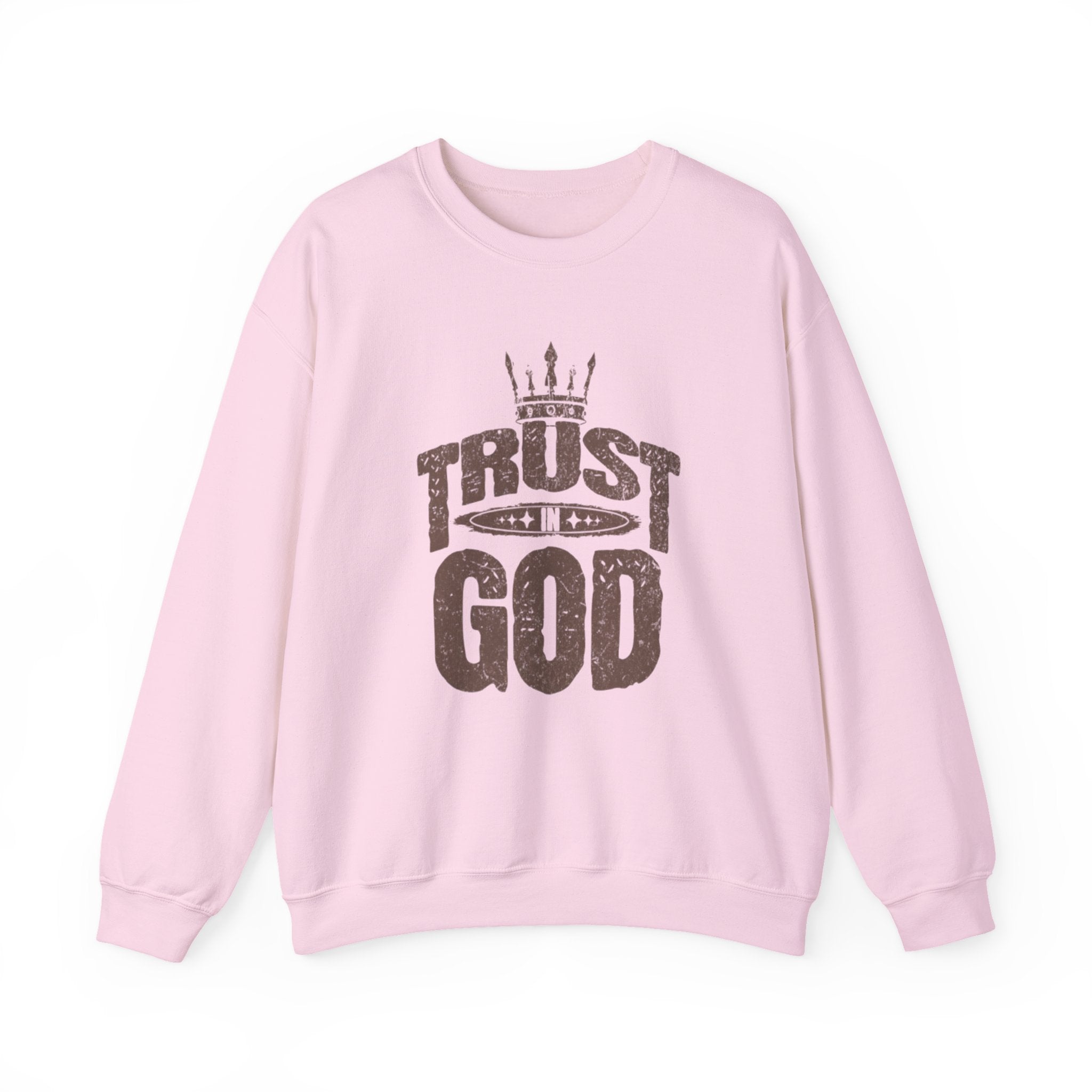 Trust God Crewneck Sweatshirt, Inspirational Sweatshirt, Unisex Gift, Casual Wear, Faith-Based Apparel, Cozy Layer